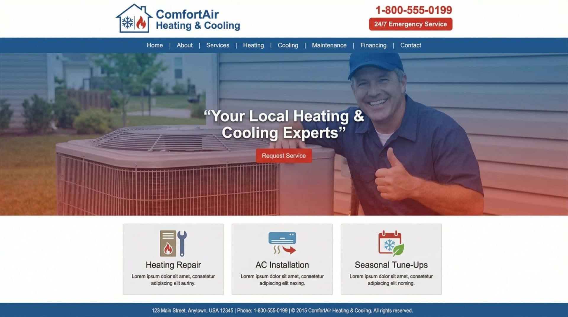 Typical outdated contractor website